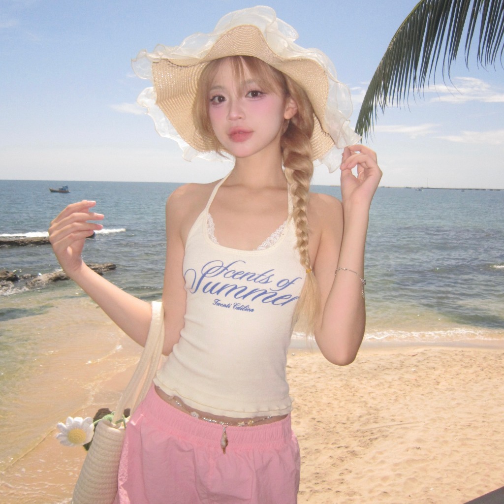 Áo Cổ Yếm TWENTI Phối Ren Summer Scent