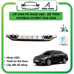 Lip chia po Hyundai Accent 2018-2022, lippo Accent 2018-2020, Chất liệu nhựa ABS cao cấp mẫu bô tròn