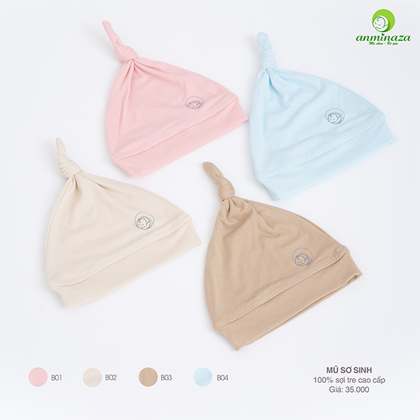 Mũ Sơ Sinh Vải Sợi Tre Cao Cấp Mềm Mịn Lành Tính An Toàn Cho Bé - Hàng Chính Hãng APK0035