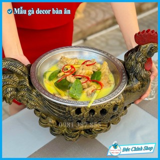 Bộ nồi bàn ăn hình con vật, Con giống decor bàn ăn có khay cồn hâm nóng món ăn