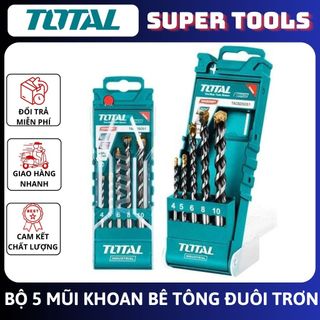 TOTAL Bộ 5 mũi khoan bê tông đuôi trơn TACSD5051