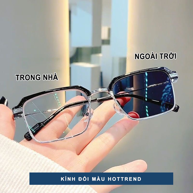 Kính râm nam đổi màu Seisen Kr13 kính mát gọng vuông retro đơn giản ...