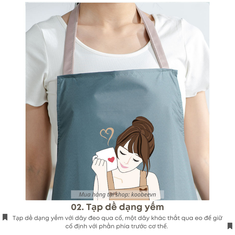 Tạp Dề Chống Nước PVC KOOBEE – Có Túi & Khăn Lau Tay, Đai Yếm Điều Chỉnh, Chống Bẩn Hiệu Quả | CSNC23