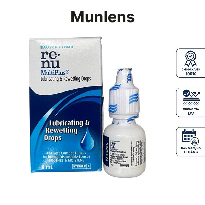 Nước ngâm lens Renu 💥HÀNG CAO CẤP💥 Nước rửa kính áp tròng USA siêu sạch, giữ ẩm dài lâu, chai 60ml