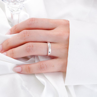 Nhẫn bạc nam nữ LAMY Modern Gem-Studded Ring Silver 8243 - Nhẫn bạc ta cao cấp