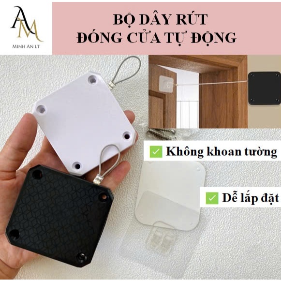 (Loại lớn 6CM) Bộ Dây Rút Đóng Cửa Tự Động Không Khoan Tường - Hộp Dây ...