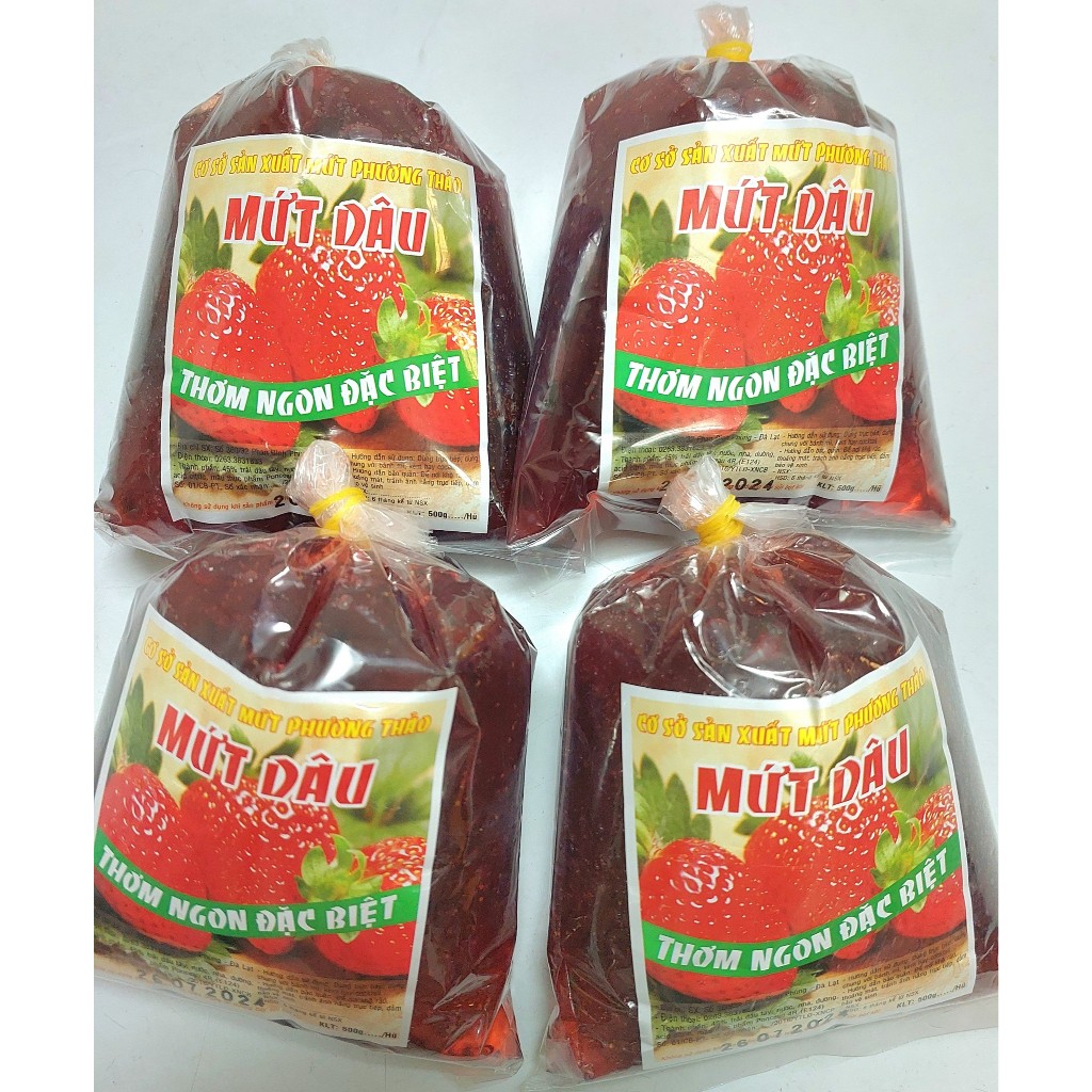 Mứt Dâu Tây Đặc Sản Đà Lạt (pha nước, phết bánh mì, làm bánh,...) Siu ngon