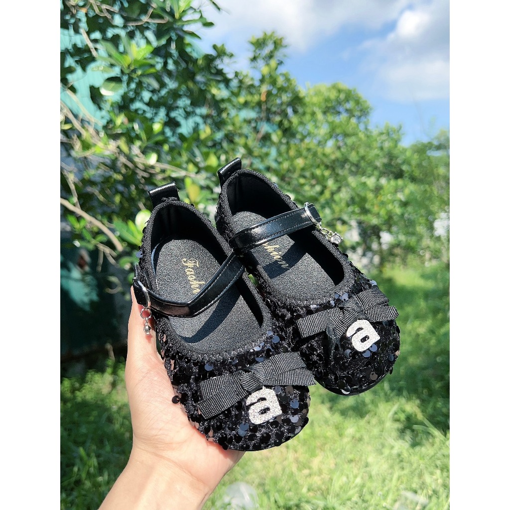 giày búp bê bé gái giày bệt cho bé kim tuyến lấp lánh êm chân sang chảnh QCCC có hộp cho bé từ 3 tuổi DK526