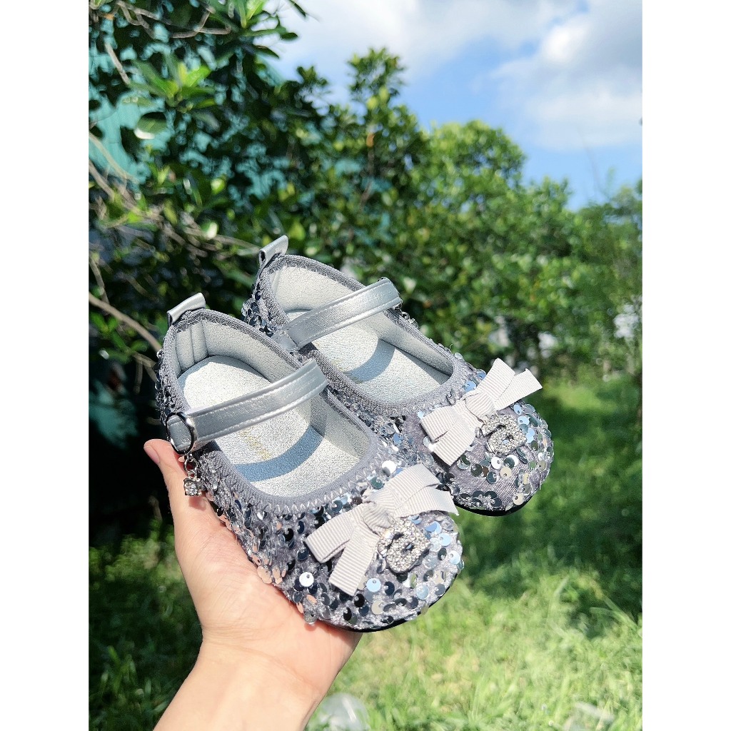 giày búp bê bé gái giày bệt cho bé kim tuyến lấp lánh êm chân sang chảnh QCCC có hộp cho bé từ 3 tuổi DK526