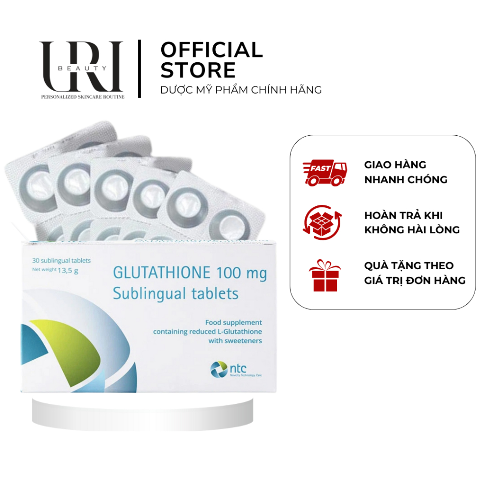 Chnh Hng] GLUTATHIONE Vin Ngm Trng Da 100mg Sublingual Tablets - Hp  30 Vin | Shopee Vit Nam