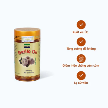 [CHÍNH HÃNG] Viên uống tinh dầu tỏi Garlic Oil hỗ trợ tăng cường sức đề kháng (Lọ 60v) HHANH PHARMA