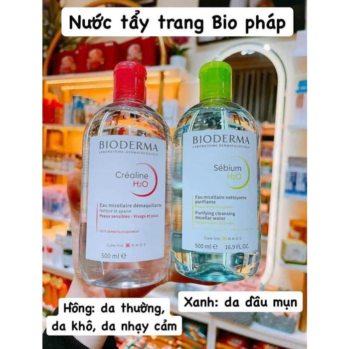 Nước Tẩy Trang Bioderma Crealine H2O 500ml ,Tẩy Trang Bio Quốc Dân Dành Cho Mọi Loại Da