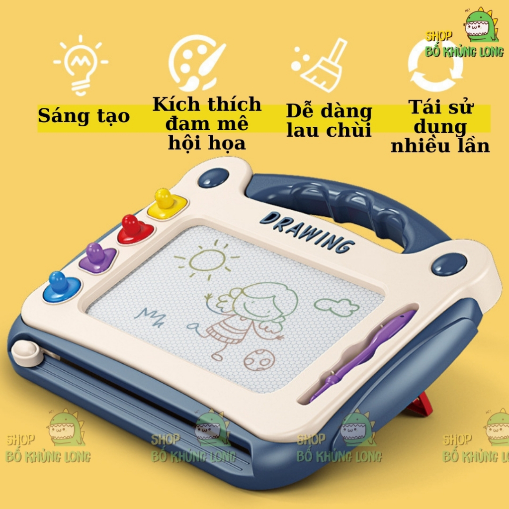 Bảng Vẽ Tự Xóa Cho Bé Thông Minh Có Chân Bàn Bảng Từ Tính Tập Viết Tập Vẽ Cho Bé Đồ Chơi Bé Trai - BỐ KHỦNG LONG