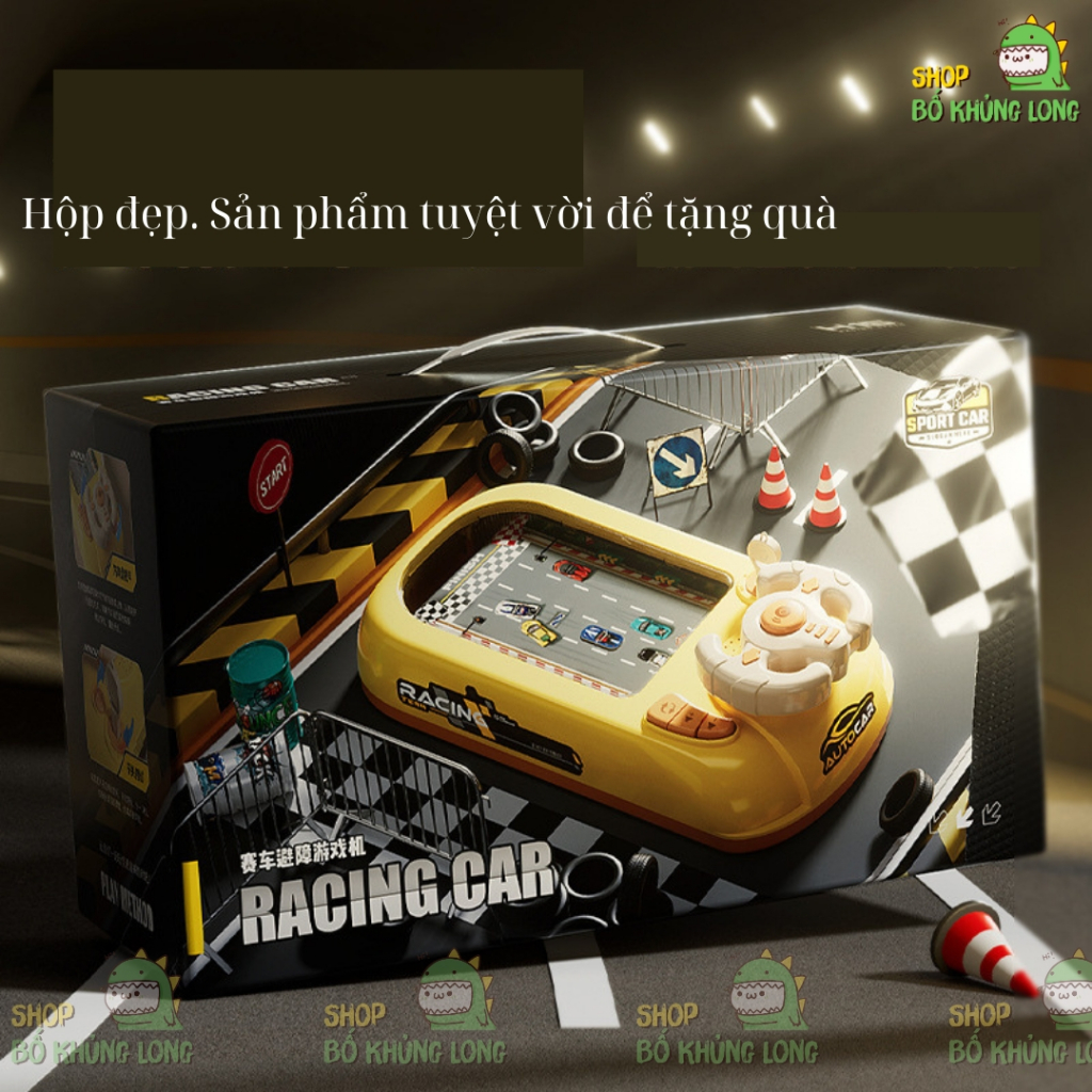 Ô Tô Đồ Chơi Đường Đua Xe Có Màn Hình Chuyển Động Vô Lăng Điều Khiển Có Âm Thanh Quà Tặng Sinh Nhật Cho Bé - BỐKHỦNGLONG