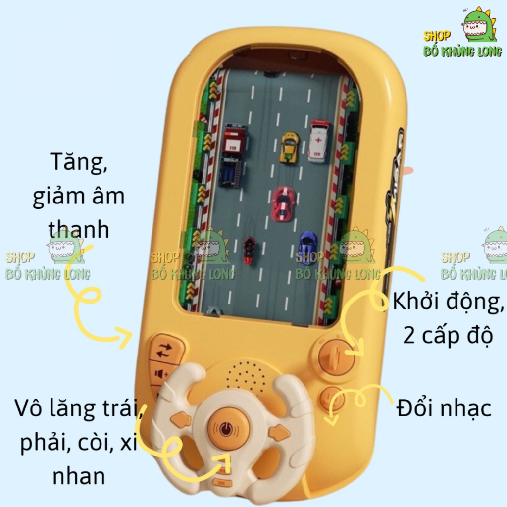 Ô Tô Đồ Chơi Đường Đua Xe Có Màn Hình Chuyển Động Vô Lăng Điều Khiển Có Âm Thanh Quà Tặng Sinh Nhật Cho Bé - BỐKHỦNGLONG