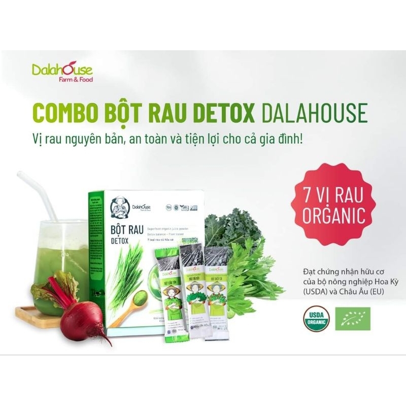 Combo Bột Rau Củ Detox Thải Độc Dalahouse - 21 gói 07 vị rau củ Organic ...