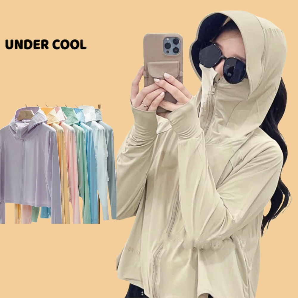 Áo Chống Nắng Dáng Choàng Lửng UNDERCOOL Mũ Vành Cánh dơi siêu nhẹ Chống Chói Chất Thun Lạnh ACN02