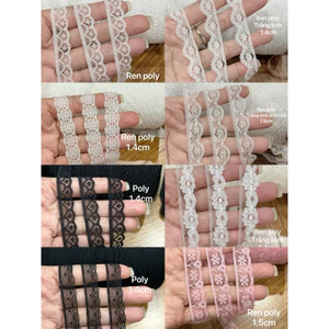 ren viền trang trí ren poly 1.4cm 1.5cm ren ko giãn 10m