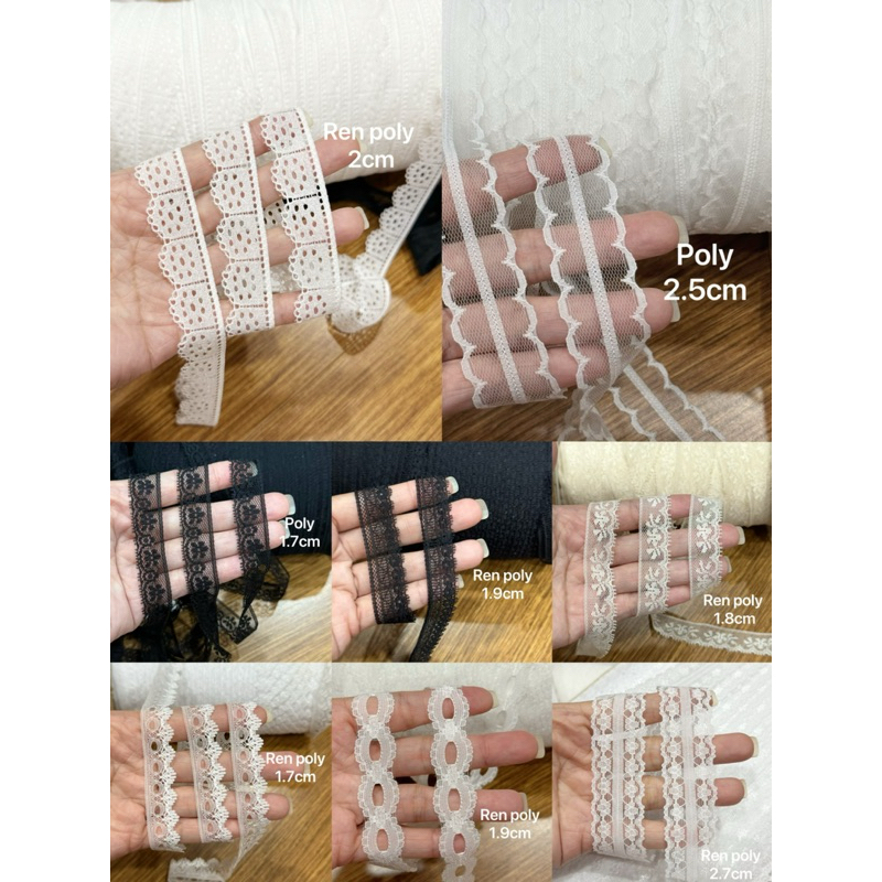 ren viền trang trí ren poly nhiều mẫu 10m | Shopee Việt Nam