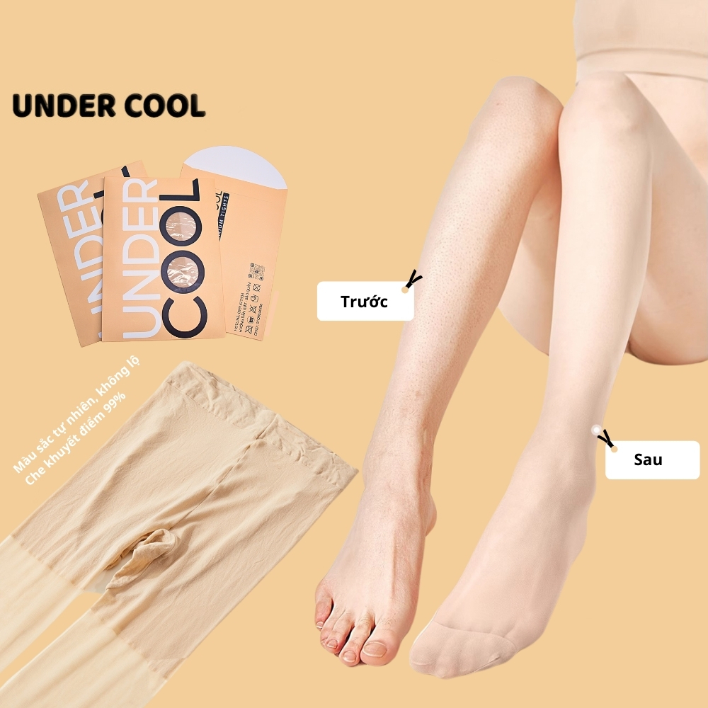 Quần Tất Giấy Da Chân Nữ Quần Tất Siêu Dai UNDERCOOL Lụa Xuyên Thấu chất liệu tơ lụa , thật chân, che khuyết điểm - QT04