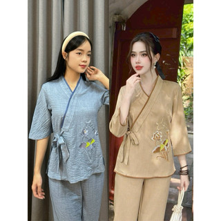 Nhật Nơ Vân Mây Thêu Tâm # Đồ Lam Đi Chùa