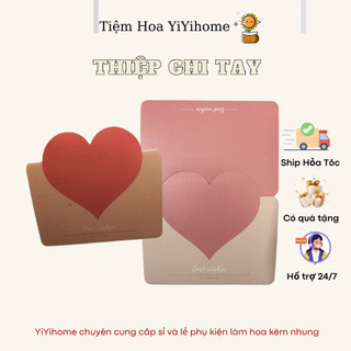 Thiệp Chúc Mừng Ghi Tay Hình Trái Tim, Thiệp Ghi Tay Quà Tặng YiYihome