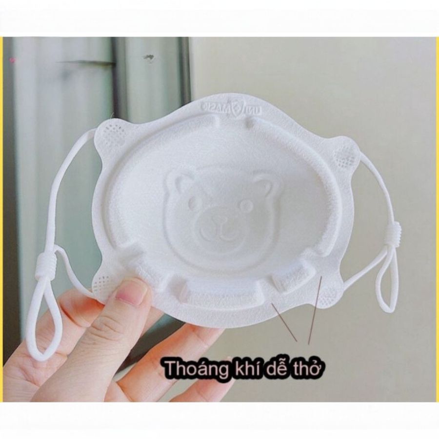 Ảnh Túi 3 chiếc Khẩu trang mặt Gấu quai đeo điều chỉnh cho bé 0-3 tuổi 3