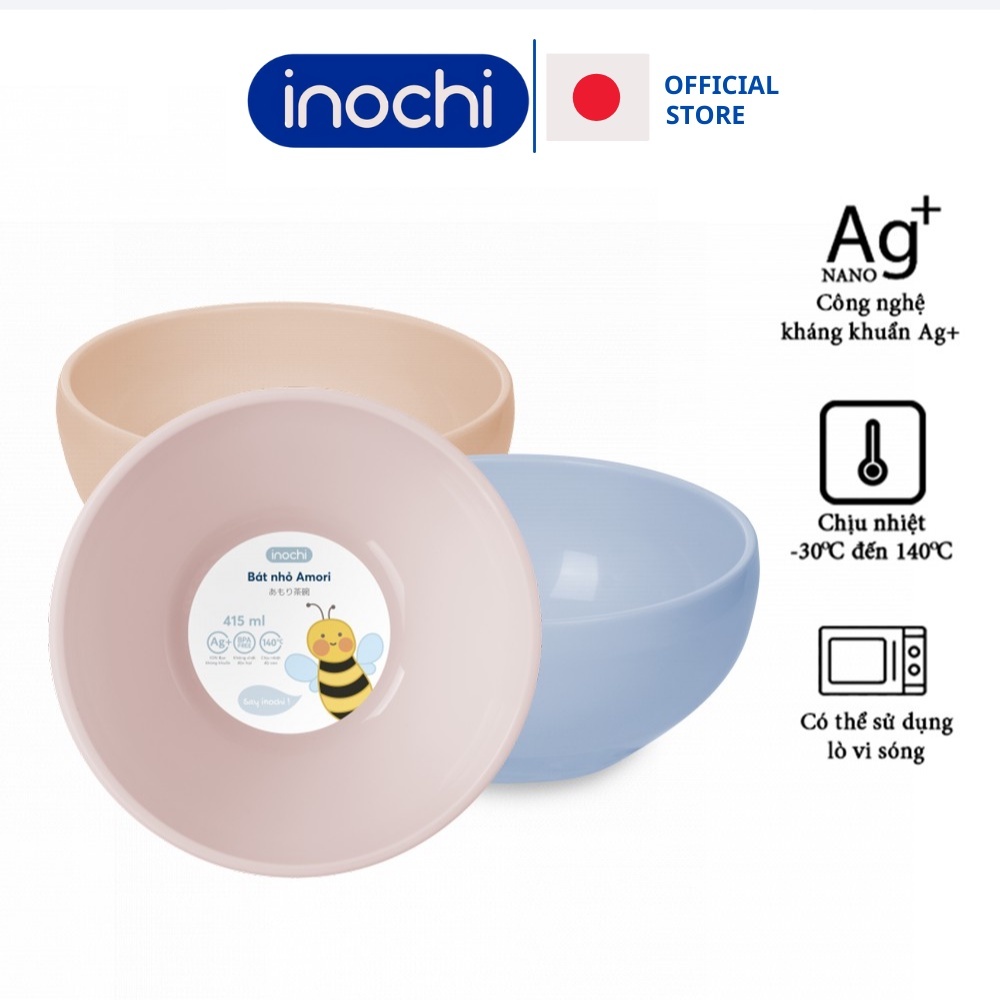 Ảnh Bát ăn cơm ăn dặm nhựa Inochi Amori cho bé chịu nhiệt chịu nhiệt 415ml 850ml (1 chiếc) 1