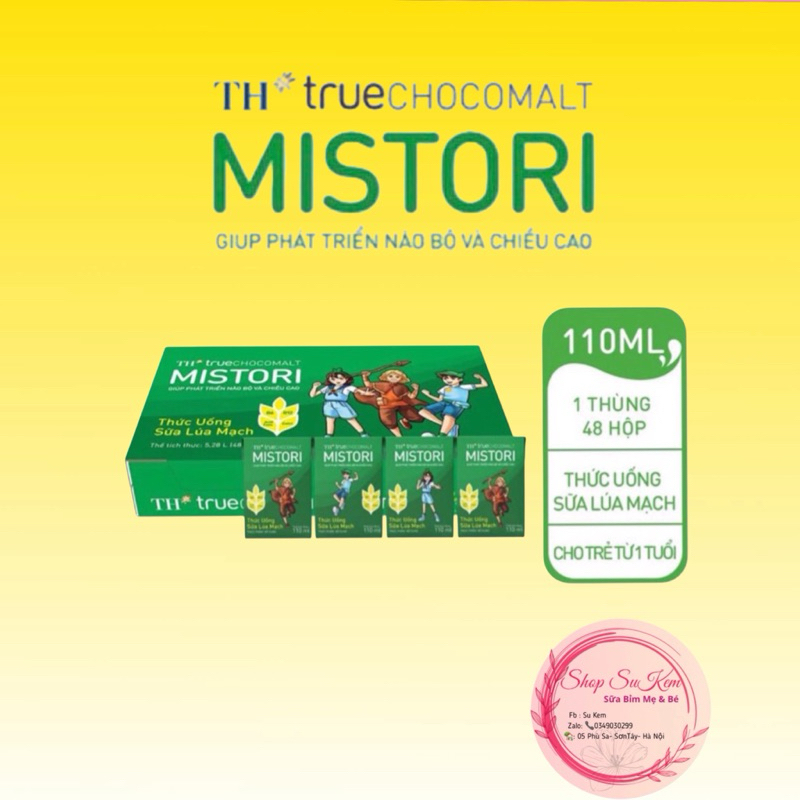 Thùng 48 hộp thức uống sữa Lúa Mạch TH truechocomalt Mistori 110 ( 48h ...