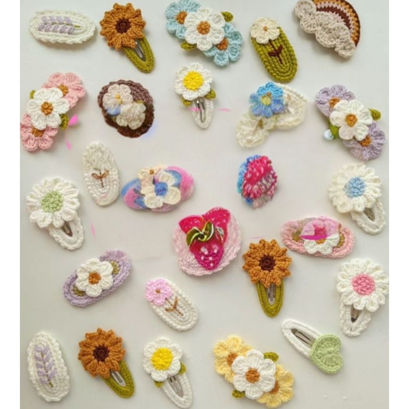 Tổng Hợp Các Mẫu Kẹp Tóc Mái Len , Kẹp Tóc Len Handmade Xinh Xắn