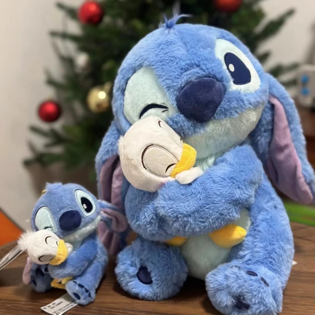 [ Hàng Sẵn ] Gấu bông stitch ôm vịt đáng yêu, Gấu nhồi bông Stitch lông thỏ cao cấp mẫu mới dễ thương