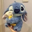Gấu bông stitch ôm vịt đáng yêu, Gấu nhồi bông Stitch lông thỏ cao cấp mẫu mới dễ thương