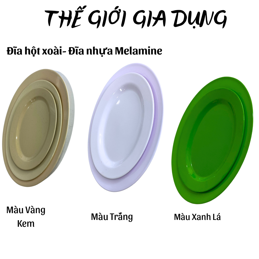 Đĩa nhựa - đĩa hột xoài - dĩa bầu dục melamine màu và…