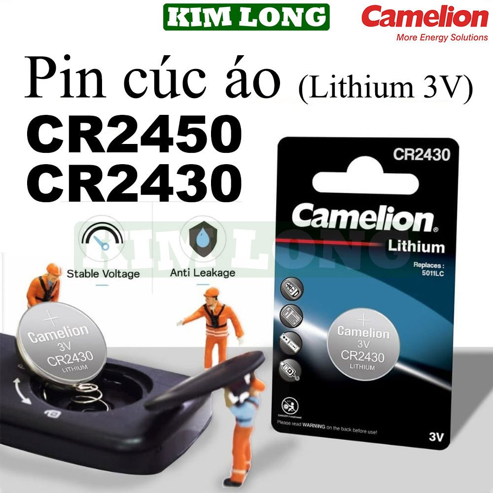 Pin cúc áo Camelion CR2450,CR2430,pin Lithium 3V,(2450,2430).Dùng cho ...