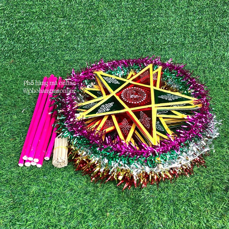 Combo sỉ 10 đèn ông sao 25, 40, 50cm giấy bóng kính các màu đẹp TRUNG THU