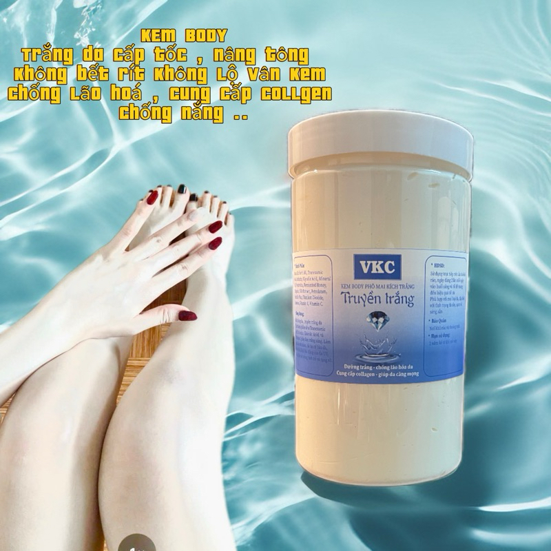 Kem Body Trắng Da PM Cấp Tốc Siêu Mạnh sz 1000ml  Cung Cấp Collagen, Dưỡng Da Trắng Nhanh