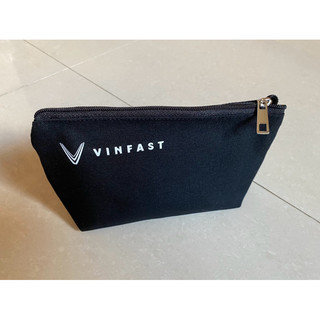 Túi mini Vinfast màu đen, hộp đựng bút, đựng đồ trang điểm, đồ cá nhân, đồ văn phòng. Vinfast printed small canvas bag