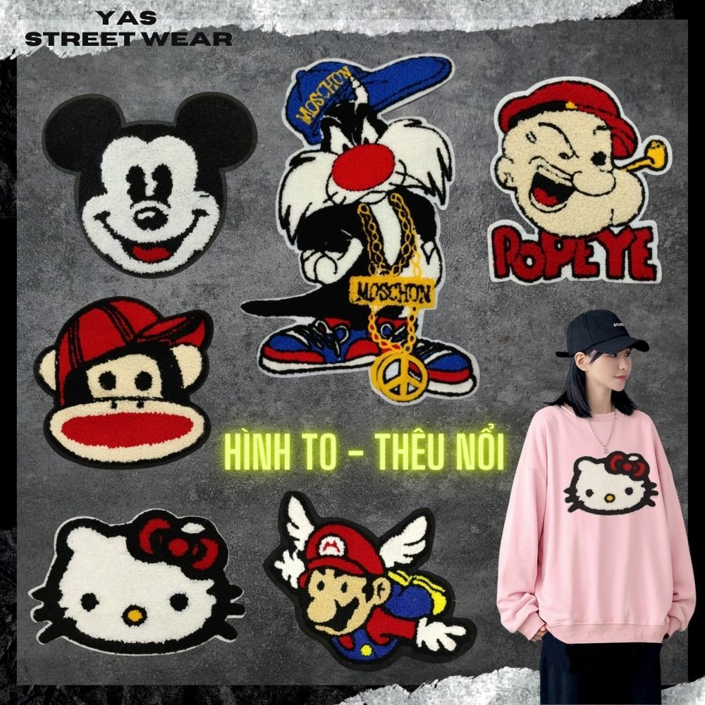 Sticker ủi áo cao cấp, miếng dán quần áo dùng làm Patch ủi, miếng vá ...