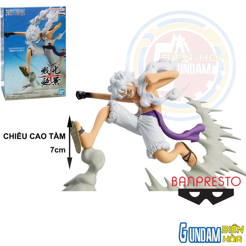 Banpresto BP89377P Figura de ação Monkey D. Luffy Gear5 One Piece, Senkozekkei, 7 cm, multicolorido