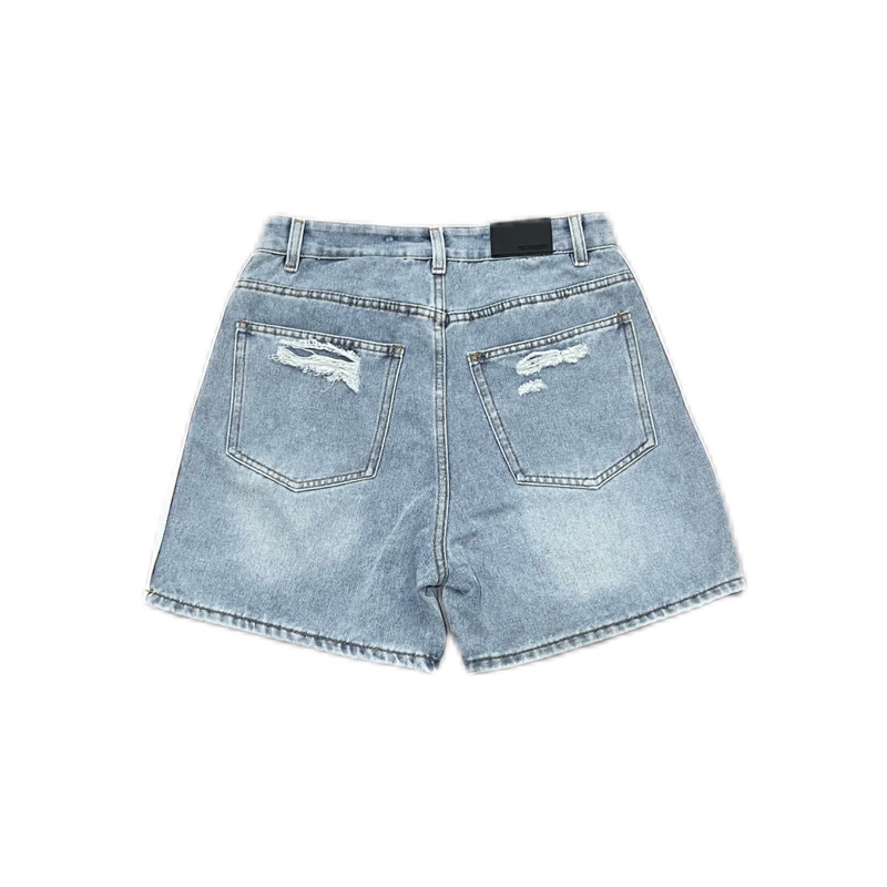 QUẦN SHORT JEANS 3 SỌC TRẮNG -  MS 05, Form Trên Gối, Đl 360Gsm | TMTD28
