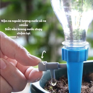 Vòi Tưới Cây Nhỏ Giọt Tự Động Combo 2 Cái Gắn Chai Nước Có Van Điều Chỉnh – Bộ Tưới Cây Khi Đi Vắng
