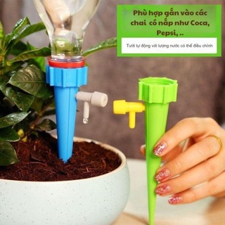 Vòi Tưới Cây Nhỏ Giọt Tự Động Combo 2 Cái Gắn Chai Nước Có Van Điều Chỉnh – Bộ Tưới Cây Khi Đi Vắng