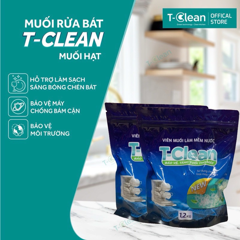 Viên Muối Làm Mềm Nước Cho Máy Rửa Bát TClean (T-Clean), trọng lượng 1 ...