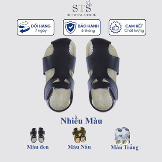 Giày Sandal rọ bít mũi chống vấp ngã trẻ em đế trấu quai dán da bò cao cấp êm ái cho bé mã STK07 BH 6 tháng
