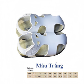 Giày Sandal rọ bít mũi chống vấp ngã trẻ em đế trấu quai dán da bò cao cấp êm ái cho bé mã STK07 BH 6 tháng
