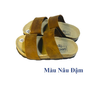 Dép Trẻ Em Dép quai ngang đế trấu cho bé mã STK04, dép da bò cao cấp, tốt cho sức khỏe bé, BH 6 tháng