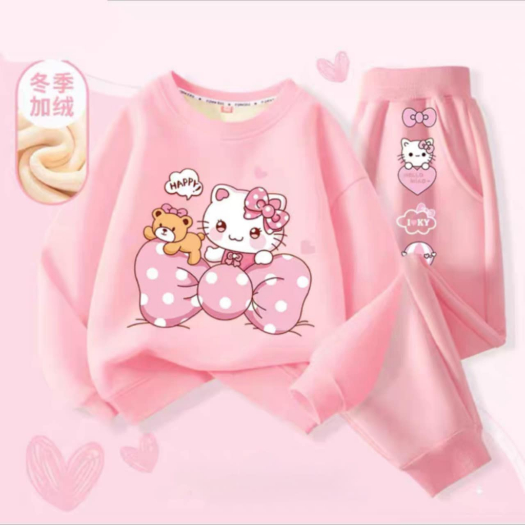 Bộ thu Đông bé gái chất da cá dày dặn ấm áp sz 14- 42 kg quần áo bé cấp 1. 2 gái mùa Đông