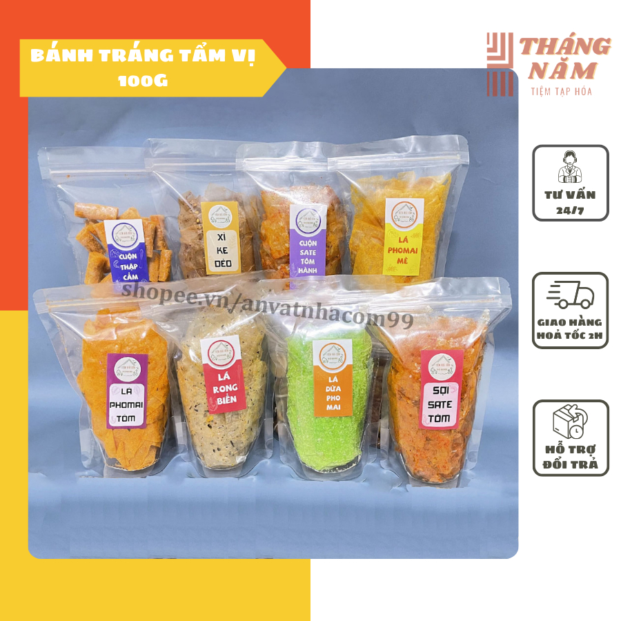 Bánh tráng trộn sẵn 100g, bánh tráng tự trộn Tây Ninh, đồ ăn vặt ngon  – Tiệm tạp hóa tháng năm