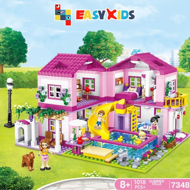Đồ Chơi Lắp Ráp Mô Hình Nhà Biệt Thự Gia Đình Hiện Đại Summer Villa Lâu Đài To Xinh Cho Bé Từ 5 Tuổi