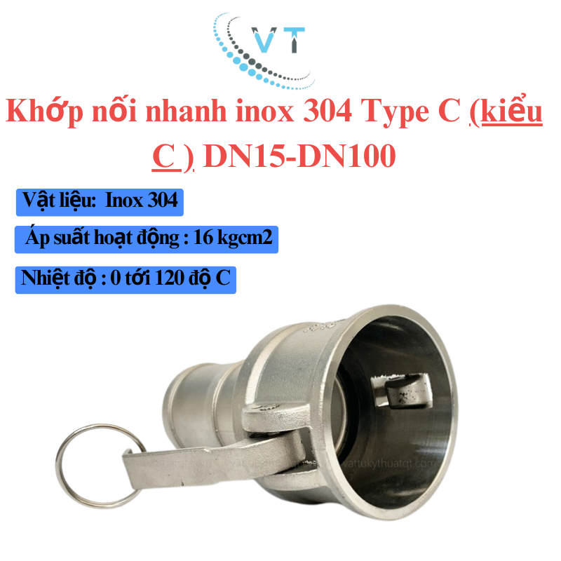 Khớp nối nhanh Camlock INOX 304 | Kiểu C DN40- DN100